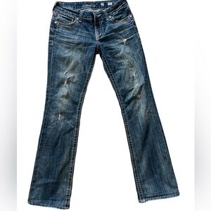 Miss Me Jp5109 Jeans Women's‎ 29 Bootcut Distressed Light Wash Bling Out NICE✅